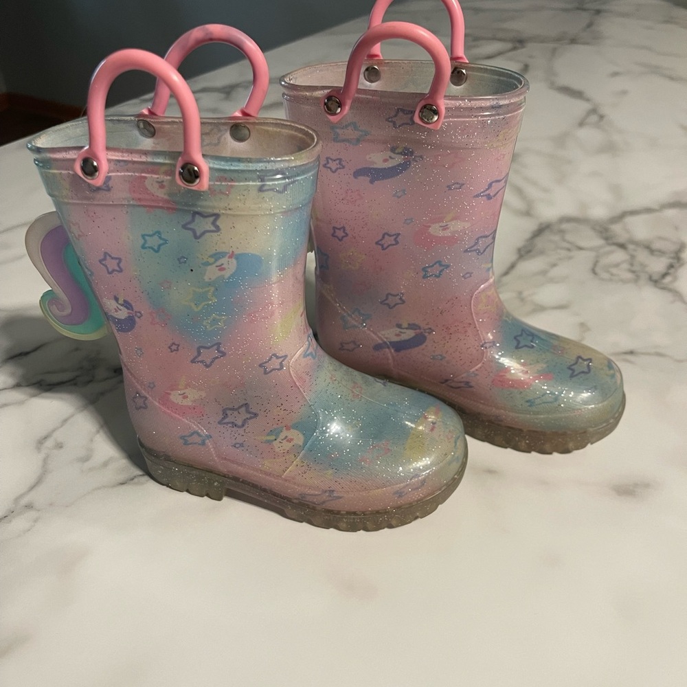 Kids' Pastel Unicorn Rain Boots